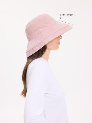 Women's Holiday Sun Hat UPF 50+ (Small-Medium / Dusty Pink/Beige)