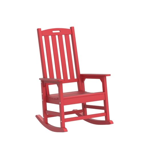 Outdoor Rocking Chairs Set of 2 (Red / 2 pack)