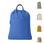 LFH Home Cotton Rich Canvas Large Laundry Bag with Handle (24”x36” / Sky Blue)