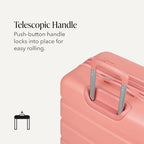 7366 Signature Hardside Expandable Luggage with Spinner Wheels (Checked-Large 27-Inch / Coral Almond)
