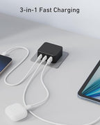 67W Flat USB C Charger Block (Black)