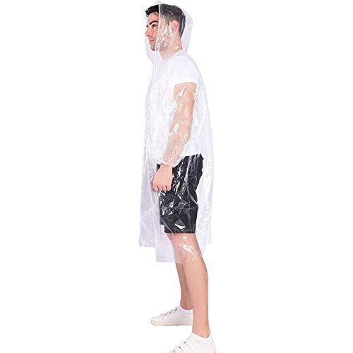 Disposable Rain Ponchos for Adults (One Size / Clear 10 Pack)