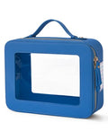 Clear Large Mahjong Tile Bag with Zipper & Handle Cornflower Blue (Cornflower Blue / Large Luxe)