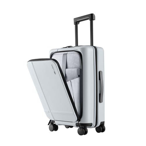 Carry On Luggage 22x14x9 Airline Approved (06-Charcoal Coconut Milk / Carry-On 20-Inch (Clamshell, 34L))