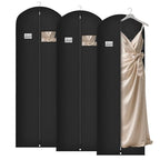 72 Inch Dress Bags for Gowns (Black / 72'' - 3PCS)