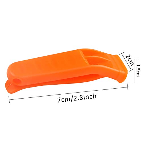 10 Pcs Safety Whistle Marine Plastic Whistles for Emergency (Orange)