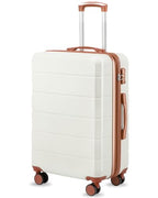24 Inch Medium Checked Luggage (24 Inch / White Brown)