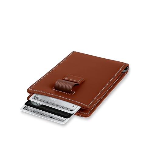 Money Clip Slim Minimalist Wallet for Men (Auburn)