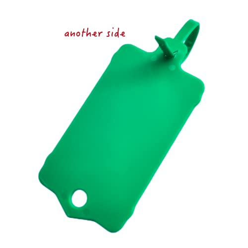 100pcs Reusable Blank Plastic Tags Ties Key Tags 1.45"*2.48" Serrated Tension Sealing Strap with Large Label Plastic Tie Mark Label Waterproof Hang Sign Write on Tag (Green)
