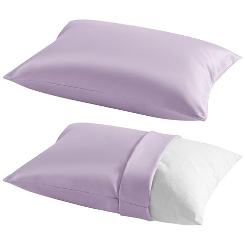 Toddler Pillows with Pillowcases Set (Light Purple (Cotton) / 13x18 Inch (Pack of 2))