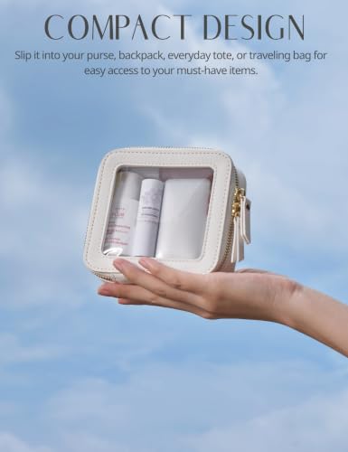 Small Clear Makeup Bag for Purse (White / Mini Chic)