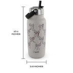 Recycled Stainless Steel Explorer with Flip Straw Lid (Lunar Grey Bows / 32 Ounces)