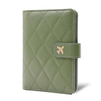 Premium Leather Passport Holder Covers Case (AX-LG Green)