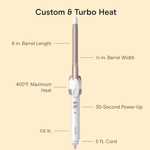 Curling Iron Double Ceramic (White/Rose Gold / 0.5 Inch Standard Barrel)