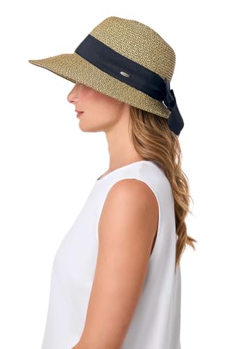 Women's Sun Hat with Ribbon (One Size / Coffee Multi)