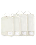 4 Set Compression Packing Cubes for Travel Essentials (Beige-Compress)