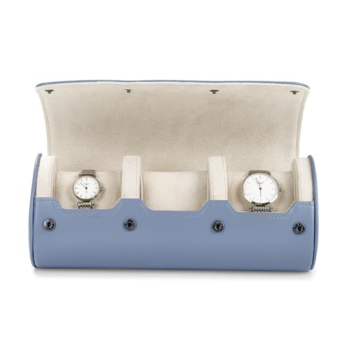 3 Slot Leather Watch Storage Box Light Blue (Sky Blue / 3-Slot)