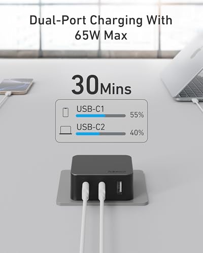 67W Flat USB C Charger Block (Black)