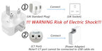 3 Prong Mac Duckhead Power Adapter UK Travel Standard Plug Head for MacBook (Mac UK Travel Adapter Plug / White01)