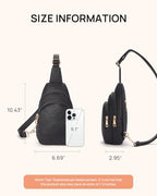 Crossbody Bags for Women Leather Sling Bag for Woman Travel Black (3-black)