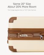 Luggage Set Light and Durable Hardshell (Caramel Ivory2.0 / 3-Piece Set (20/24/28))