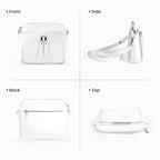 White Genuine Leather Crossbody Bags for Women Travel Wallet Purse (White)