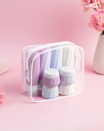 Travel Size Toiletries 8 Pack (3oz bottle 1oz jar / Lavender)