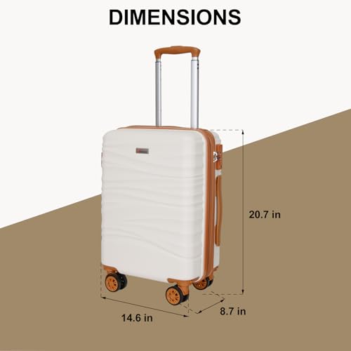 Expandable 21" Carry On Luggage (White1)