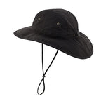 Summer UPF 50+ Men's Bucket Sun Hat Wide Brim Fishing Hat Safari Hat (Large-X-Large / Black)