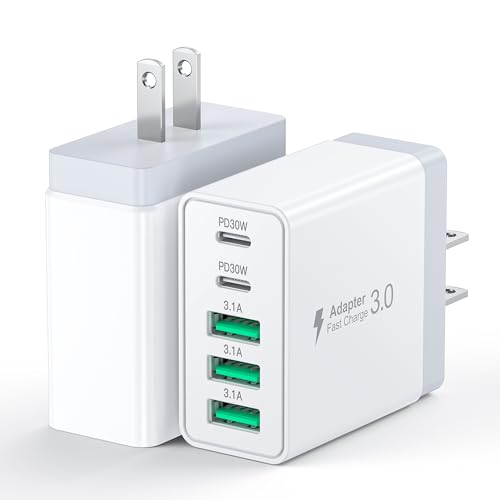 2 Pack] 60W USB C Wall Charger (Updated White)