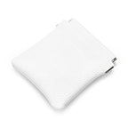 White PU Leather Jewelry Pouch Portable Travel Jewelry Storage Bag (White / 3.54"x3.54")