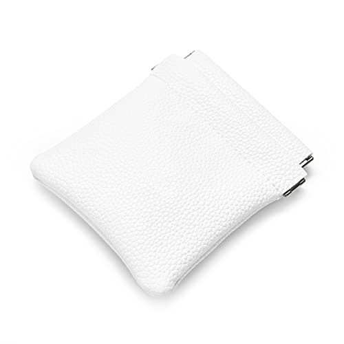 White PU Leather Jewelry Pouch Portable Travel Jewelry Storage Bag (White / 3.54"x3.54")