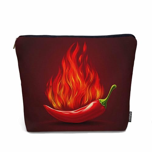 Chili Pepper Cosmetic Travel Bag For Toiletries (9 x 7.1 inch / Chili Pepper)