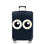 Navy Blue Cartoon Eyes Luggage Cover (#3 / M(fits 24-26Inch suitcase))