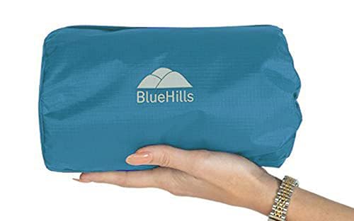 Premium Ultra Compact Travel Blanket Pillow Airplane Peacock Teal (C004-teal)