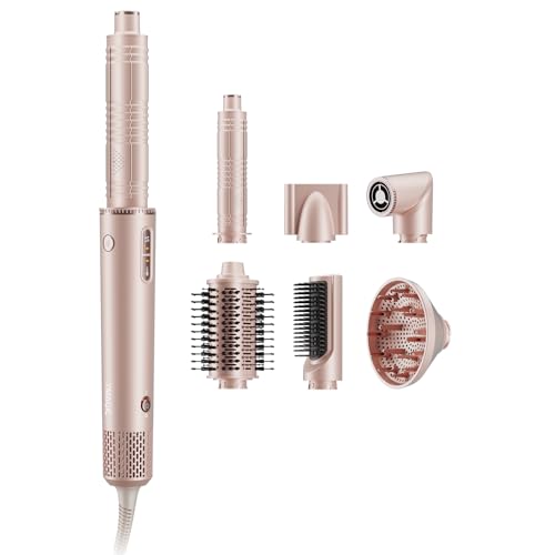 7-in-1 Air Multi-Styler & Hair Dryer Brush with Auto-Wrap Curlers (Pink)