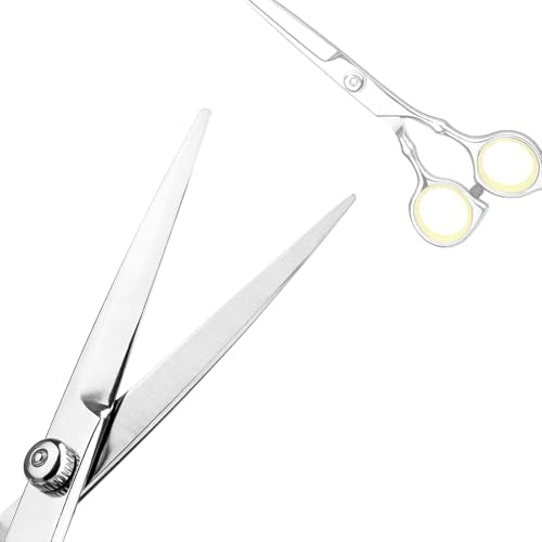 Hair Cutting Scissors Professional Home Haircutting Barber Salon Thinning Shears Kit with Comb and Case for Men (Yellow)