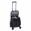 6 Bottle Insulated Wine Bag with Rolling Cart (Black)