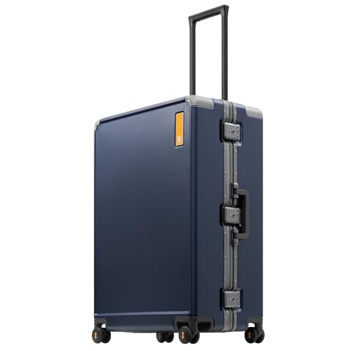 Zipperless Large Suitcases Hardshell Checked Luggage 28 Inch (Blue / Checked 28 Inch)