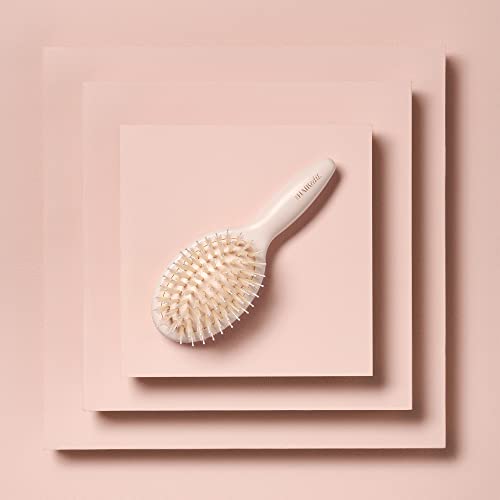 Mini Finish & Shine Boar Bristle Brush for Smooth Shiny Hair (Travel / Cream)