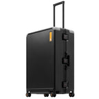 Zipperless Checked Luggage Large Suitcase with Wheels 28 Inch Black (Black / Checked 28 Inch)