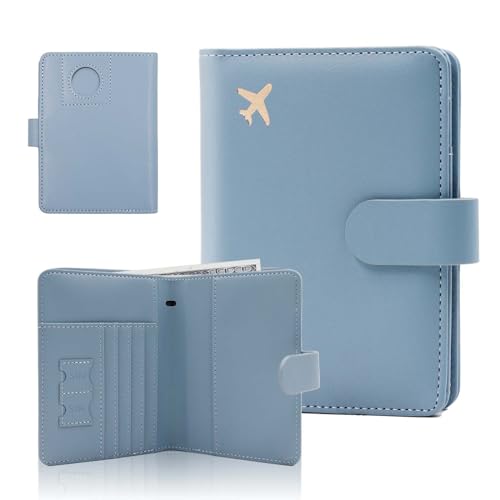 Premium Leather Passport Holder Covers Case (AIR-GREY GREEN)