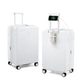 Hard Case 24 Inch Expandable Check in Luggage with Wheels (White / Expandable 24 Inch)