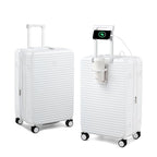Hard Case 24 Inch Expandable Check in Luggage with Wheels (White / Expandable 24 Inch)