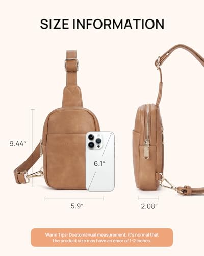 Crossbody Bags for Women Leather Cross Body Sling Bag for Woman Travel Camel Brown (1-camel Brown)