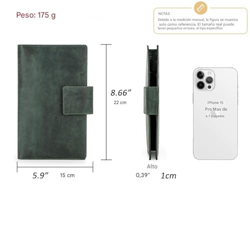 Full Grain Leather RFID Blocking Family Passport Holder for 4 Passport Wallet Compatible with Airtag Travel Passport Cover with 4 Passport Slot (Dark Green)