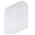 Dress Bags for Hanging Clothes 24'' x 54'' Long Dress Hanging Garment Bag White Breathable Garment Bags for Hanging Clothes Full Zipper Dust Cover for Storage Closet Pack of 6 (24'' x 54''/6 Pack / White-Translucent)