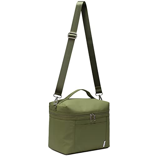 NOL Insulated Lunch Bags for Women Cooler Bag Lightweight Nylon Waterproof Lunch Box for Work (Amy green / Small (4 Liters))