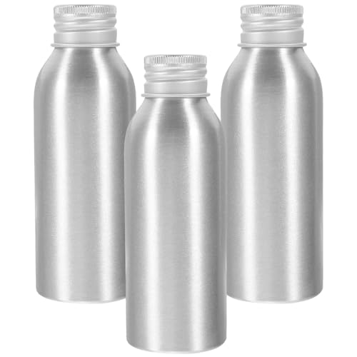 3 Sets Aluminum Travel Bottles 100ml Empty Aluminum Bottle with Screw Lids for Lotion Shampoo Essential Oil Perfume Aromatherapy (3.4 Ounces)