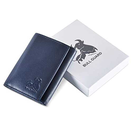 Leather Wallet for Men with RFID Blocking in Mountain Sky Blue Crafted from Top Grain Leather Premium Nappa with Tight Stitching (Peak Blue - Mountain Sky Blue)